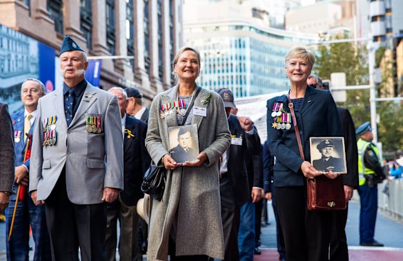 ANZAC Day march down Elizabeth St, Sydney.