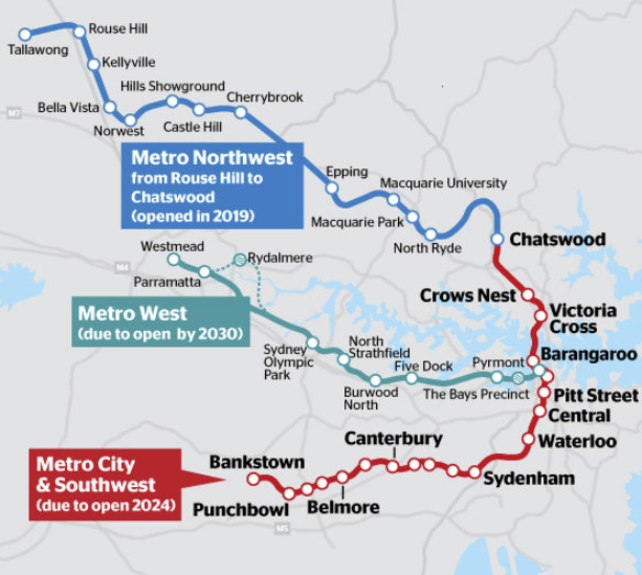 The Berejiklian government has decided against building a train station at Rydalmere, east of Parramatta, as part of its ambitious $20 billion-plus metro line along Sydney's spine, but left open the possibility of constructing one at Pyrmont in the inner city.