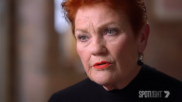 Pauline Hanson Spotlight episode is on Channel 7. 