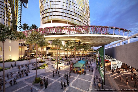 Artist impressions of the proposed Destination Brisbane Consortium.