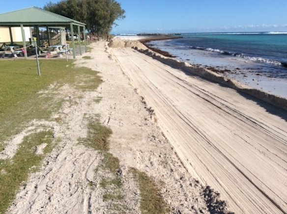 The beach at Grace Darling Park in Lancelin after the sand replenishment in May 2015 which cost $35,000.