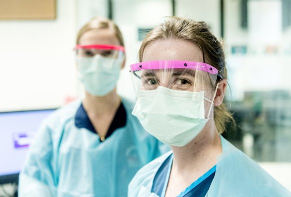 Emily (L) and Megan (R) frontline nurses on in the Emergency department.