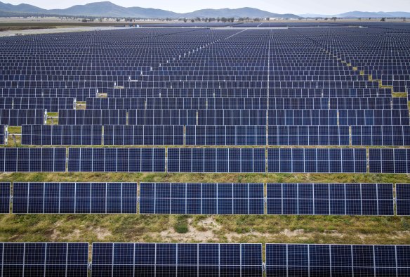 A solar farm near Gunnedah, NSW. Investments in clean energy are rapidly increasing.