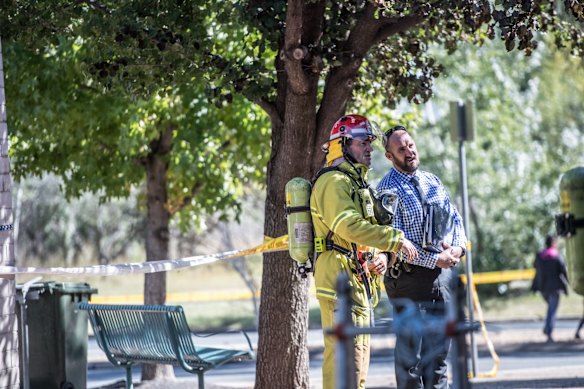 Two Olive restaurants  subject to arson attack.   Mawson location. y