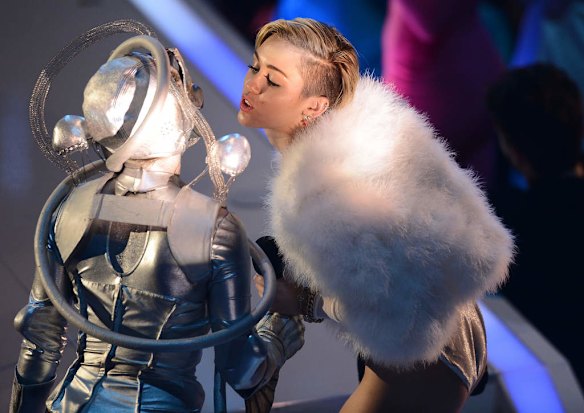 Miley Cyrus onstage during the MTV EMA's 2013 at the Ziggo Dome in Amsterdam, Netherlands.