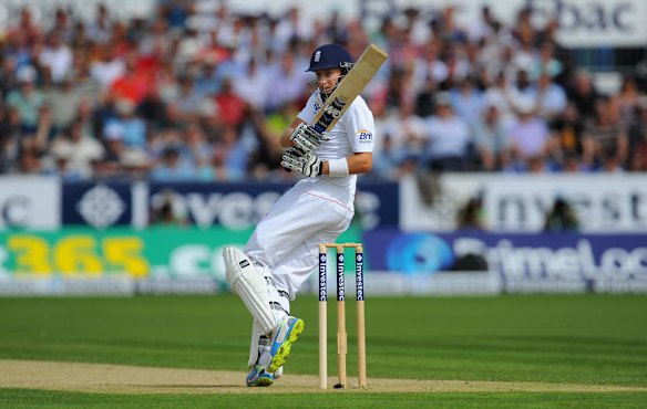 England batsman Joe Root picks up some runs.