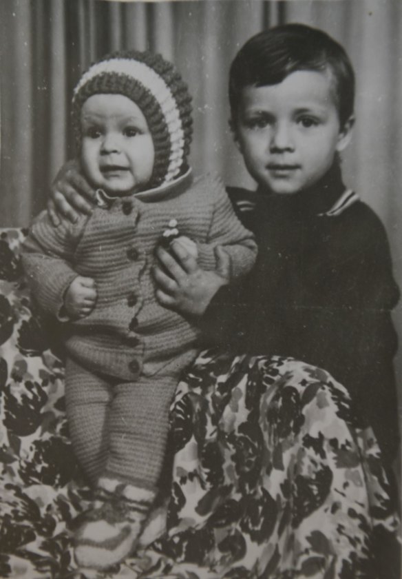 Olena Fedorova with her brother Igor. 