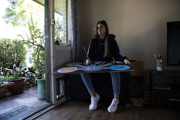 Plumpton High student Shayla Fenner in her Dharruk home. The class of 2020 has never seen widespread economic hardship, and had no reason to think anything would change when they arrived at school to begin their final year in January