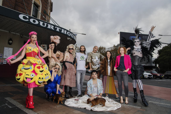 Fringe festival director Kerri Glasscock (second from right) said  Oxford Street had been suffocated by extreme rises in land value, residential development, prohibitive regulation and a lack of value placed on cultural activity.