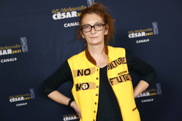 Corinne Masiero arrives at the 46th Cesar Film Awards.