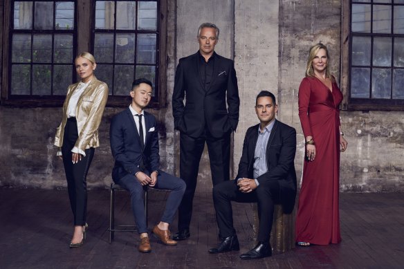 The cast of season 2: (l-r) Alli Simpson, Benjamin Law, Cameron Daddo, Alex Greenwich, and Skye Leckie.