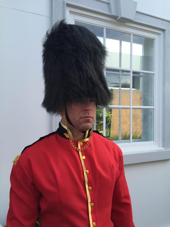 A guard outside the Emriates marquee.