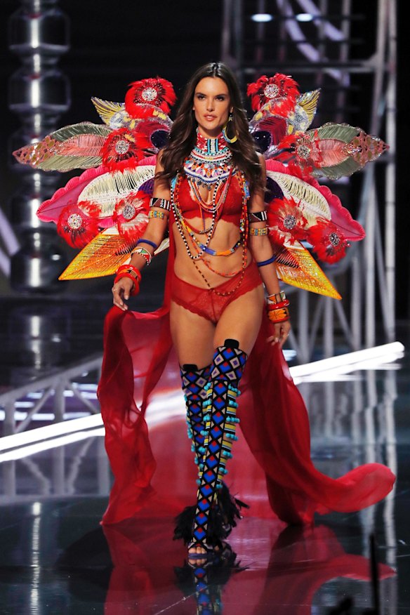 Brazilian Alessandra Ambrosio presents a creation during the Victoria's Secret fashion show. The model after nearly 20 years announced after the show she will be hanging up her wings.