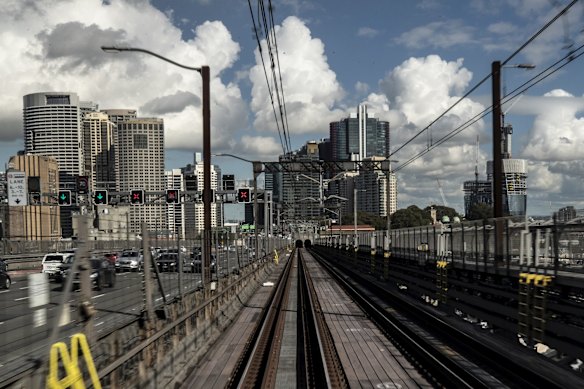 Final trip over the Sydney Harbour Bridge.