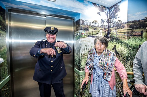 Uniting Care Mirinjani retirement village has granted a lifelong wish for resident Berenice Benson to meet a real New York city cop (something she mentions every tine she gets into the facility lift featuring a poster of the New York skyline). NYPD Detective Howard Shank was glad to accommodate. 