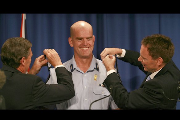 The Premier John Brumby and Emergency Services Minister Bob Cameron appoint Simon Overland the new Chief Commissioner of Victoria Police in March 2009. Photo by Michael Clayton-Jones