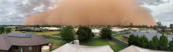 The dust storm as it hit regional NSW.