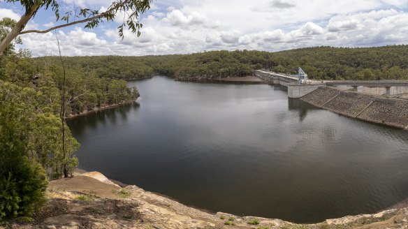 Warragamba Dam fell to less than 43 per cent full during the depths of the 2020 drought. 