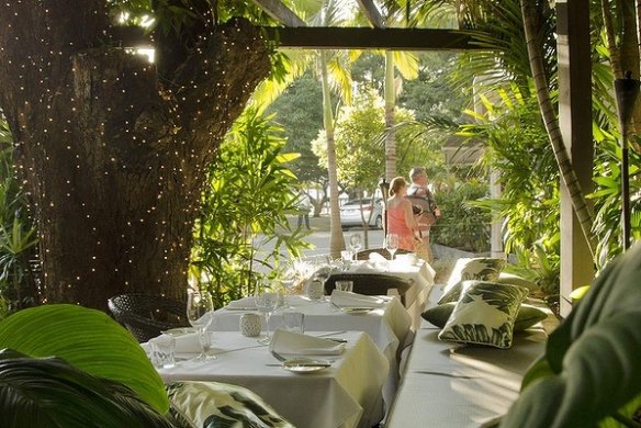 The leafy Harrison's Restaurant & Bar in Port Douglas, Queensland.