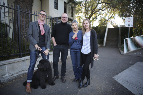 Howard Parry-Husbands (pictured with John, Anna and Lucy Bell), are concerned by high-rise development in Bondi Junction. 