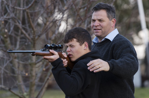 Shooters, Fishers and Farmers MP Phil Donato with son Sean on their property near Orange. 