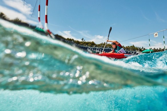  Alsu Minazova of Team ROC during training at the Kasai Canoe Slalom Center ahead of the Tokyo 2020 Olympic Games in Tokyo, Japan. 