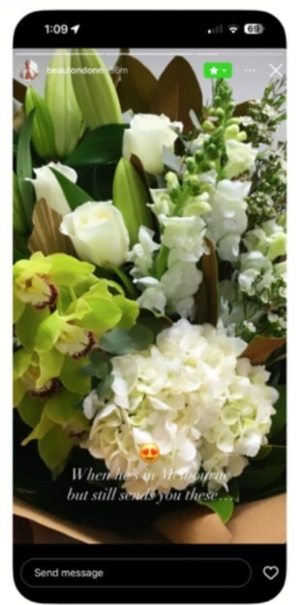 Lamarre-Condon’s Instagram post, which appeared to suggest Baird had sent him flowers.
