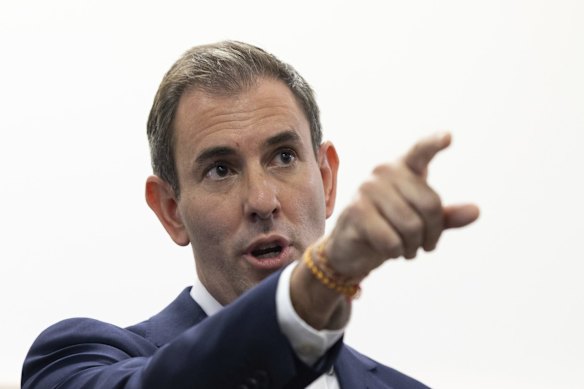 Shadow Treasurer Jim Chalmers addresses the media at a doorstop interview during a visit to Goodstart Early Learning Centre Carlton, in Sydney, NSW.