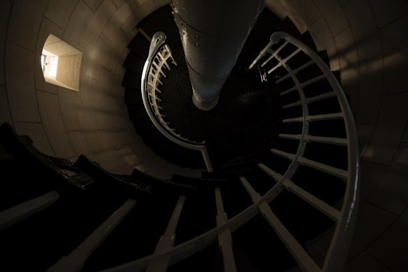 A view back down the winding staircase.