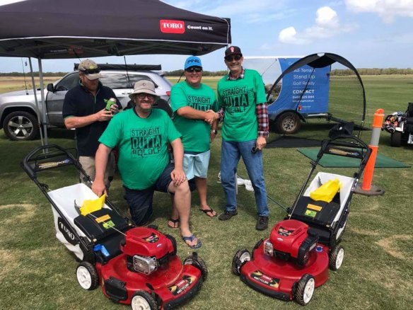 Two Toro lawn mowers were also used in a raffle to help raise money for the Cancer Council Queensland and Empower Golf.