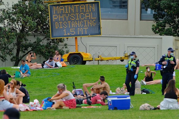 St Kilda foreshore Saturday 3 October 2020. 