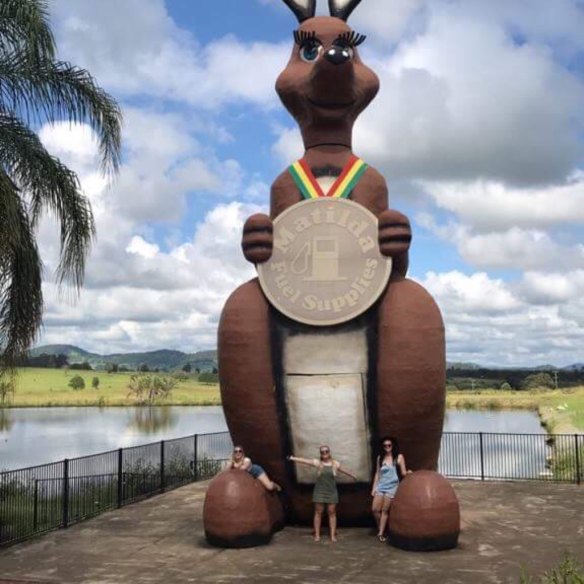Matilda the mascot, from the 1982 Commonwealth Games, now lives at a fuel station in south-east Queensland.