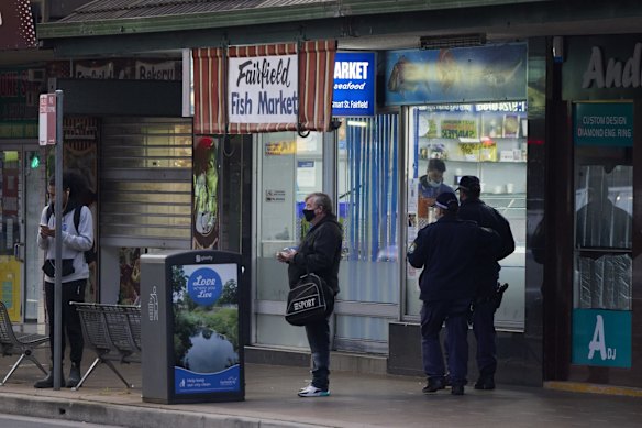 Police patrol in Fairfield early on the 09 July, 2021. 
