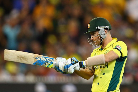 Michael Clarke walks out to bat in his last one-day international.