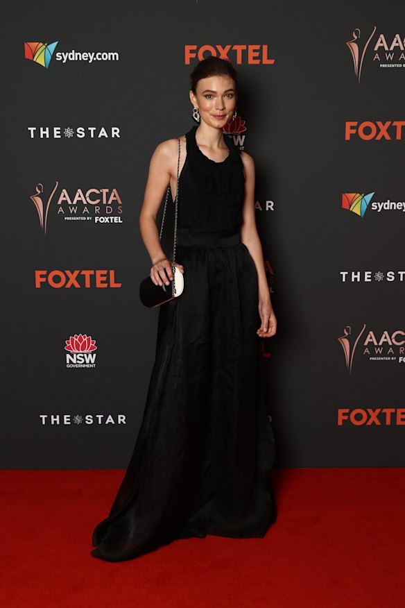 Tilda Cobham-Hervey arrives ahead of the 2020 AACTA Awards.