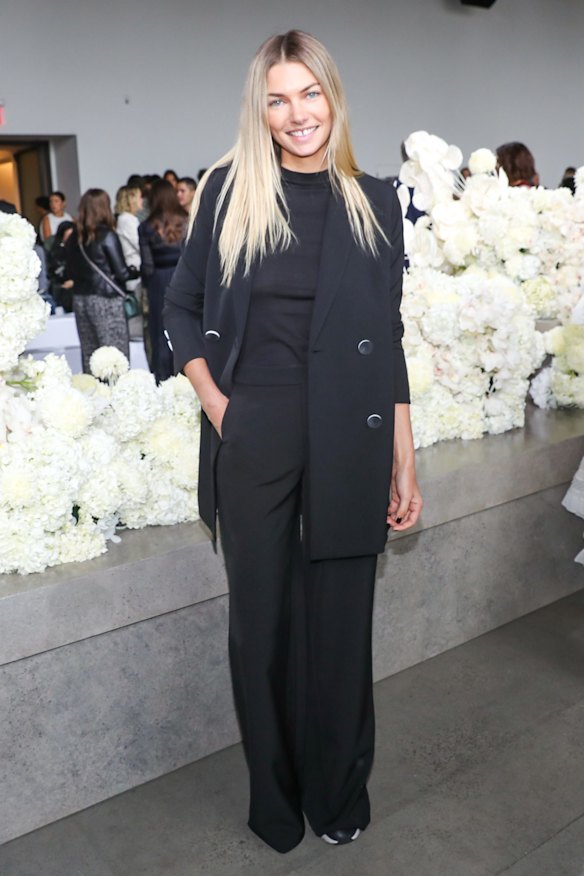Jessica Hart Front Row at Zimmermann Spring 2019 at NYFW.