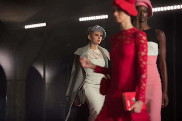 Yeojin Bae sent models down the runway in berets with pompoms, one of the embellishment trends of the season.