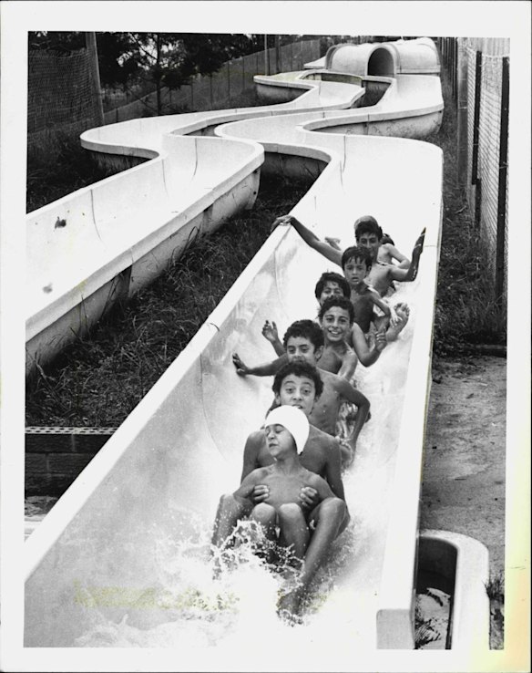 Water slide at Magic Kingdom at Lansvale,  11th February 1983.
