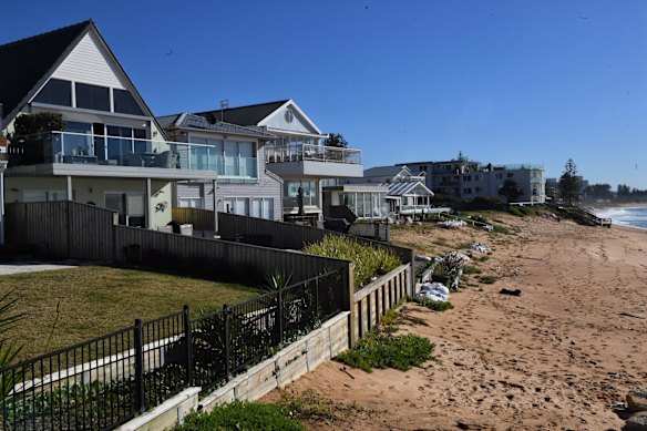 Areas around Collaroy and Narrabeen showing coastal erosion.