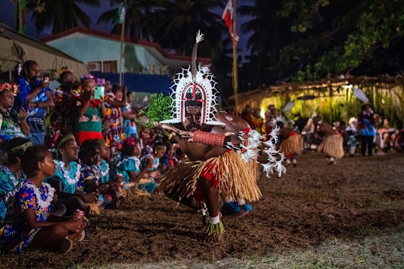 Boys in traditional Dhari headress and costume.
