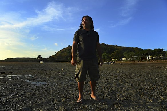 Fraser Nai, 45, from York Island and a former councillor at the Bach Beach on Thursday Island, Torres Strait.