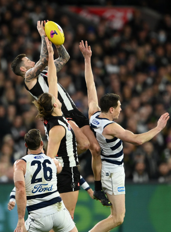 Jeremy Howe struggled against Cat Jeremy Cameron in the qualifying final but was terrific for Collingwood in the win over Fremantle