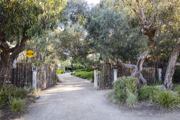Peter Shaw’s home garden in Anglesea, as seen from the footpath