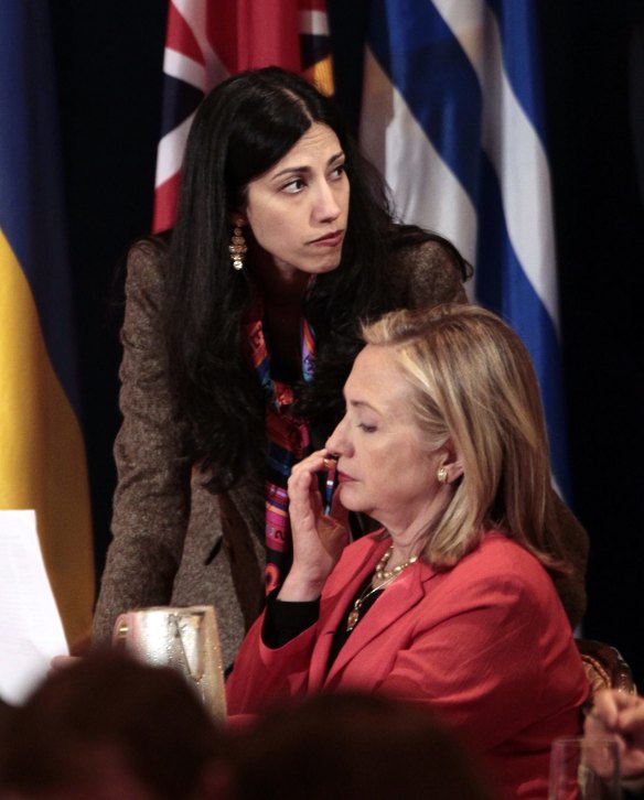 Hillary Clinton with Huma Abedin.