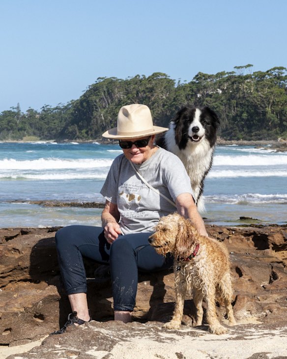 Narrawallee and Mollymook residents gather at Narrawallee beach to walk their dogs.