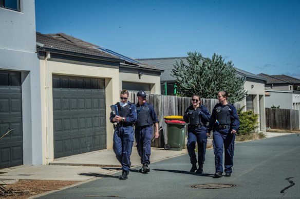 ACT police officers at Hall Best Lane, Gungahlin investigate the suspicious death of a 56-year-old man. 