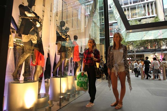 Outside the  new Westfield in Sydney's CBD.
