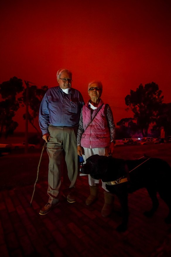 Robert and Karen Allen with dog Panther.
