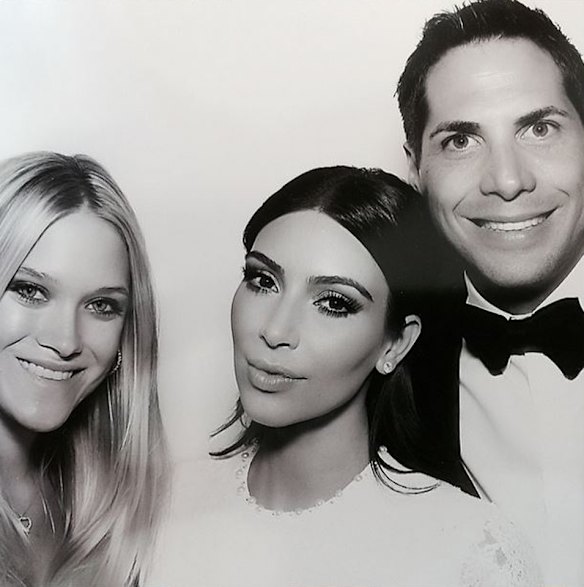 The bride with "Girls Gone Wild" founder Joe Francis and his girlfriend, Abby Wilson.