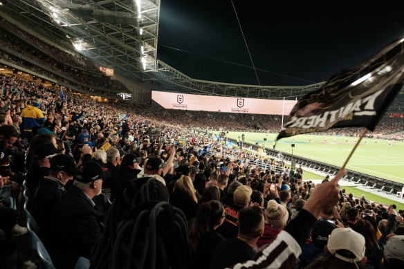 Accor Stadium in Olympic Park is home to the Rabbitohs and the Bulldogs.